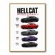 Hellcat Legends Extreme American Performance Series Art Poster