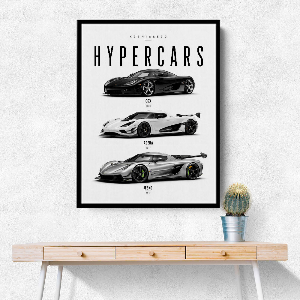 Koenigsegg Hypercars Evolution Wall Art Poster 2