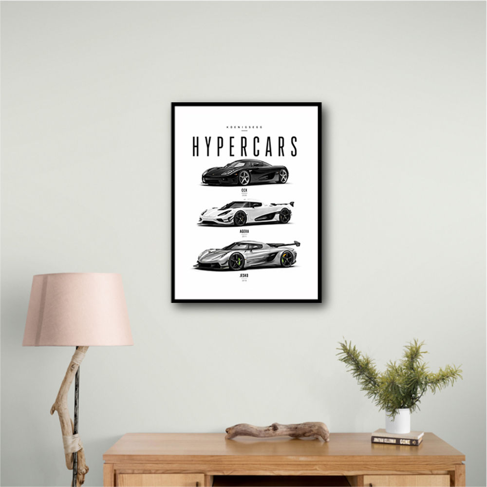 Koenigsegg Hypercars Evolution Wall Art Poster 2