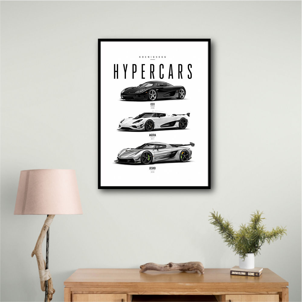 Koenigsegg Hypercars Evolution Wall Art Poster 2