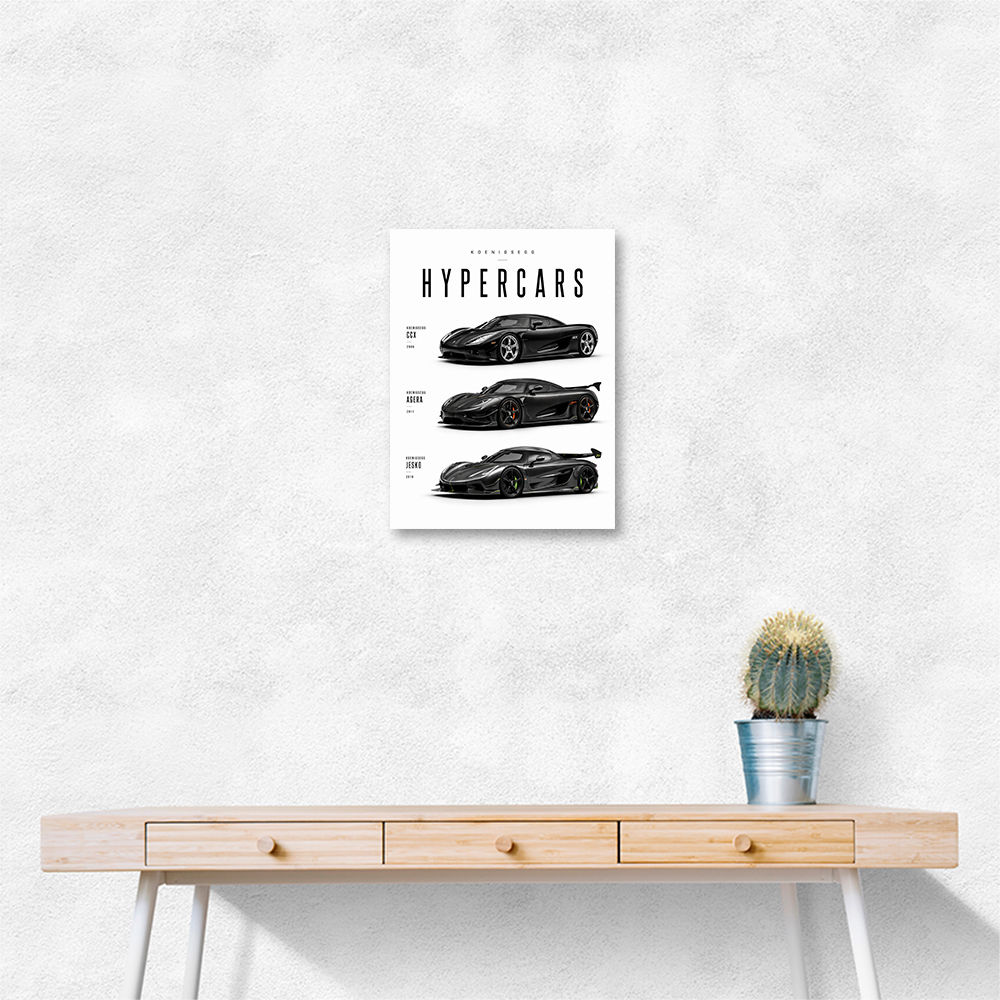 Koenigsegg Hypercars Evolution Wall Art Poster