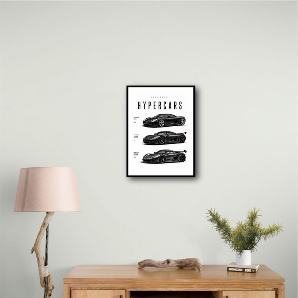 Koenigsegg Hypercars Evolution Wall Art Poster
