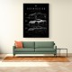 Koenigsegg Car Evolution Black Wall Art