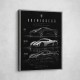 Koenigsegg Car Evolution Black Wall Art