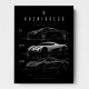Koenigsegg Car Evolution Black Wall Art