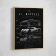 Koenigsegg Car Evolution Black Wall Art