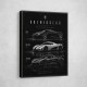 Koenigsegg Car Evolution Black Wall Art