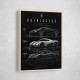 Koenigsegg Car Evolution Black Wall Art