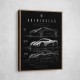 Koenigsegg Car Evolution Black Wall Art