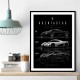 Koenigsegg Car Evolution Black Wall Art