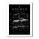 Koenigsegg Car Evolution Black Wall Art