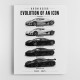 Koenigsegg Evolution Timeline Supercar Wall Art