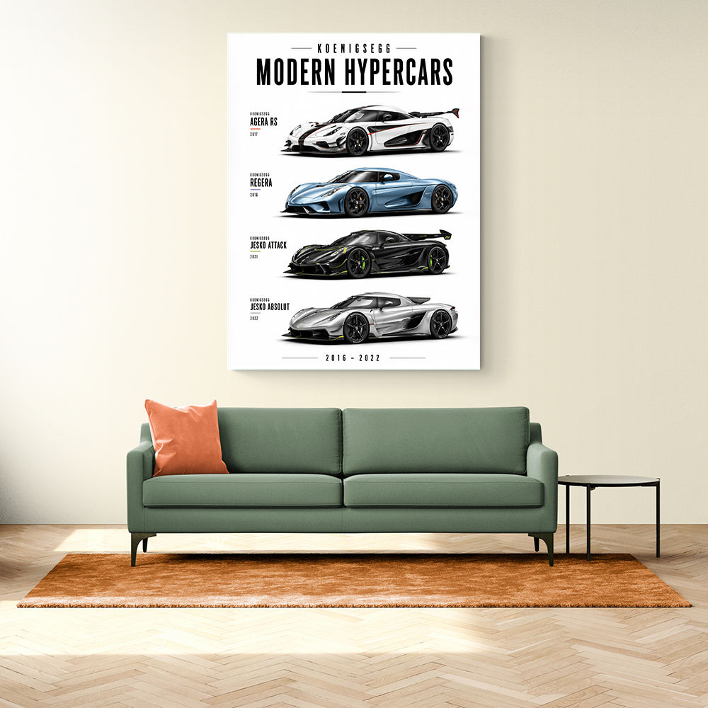 Koenigsegg Modern Hypercars Automotive Art Print