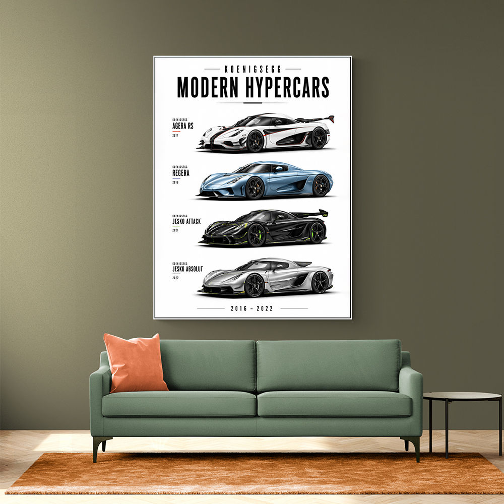Koenigsegg Modern Hypercars Automotive Art Print