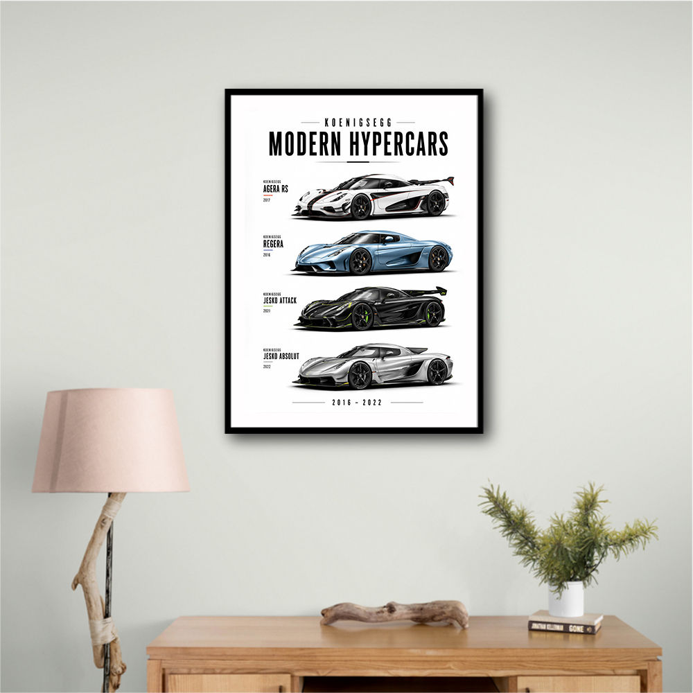 Koenigsegg Modern Hypercars Automotive Art Print