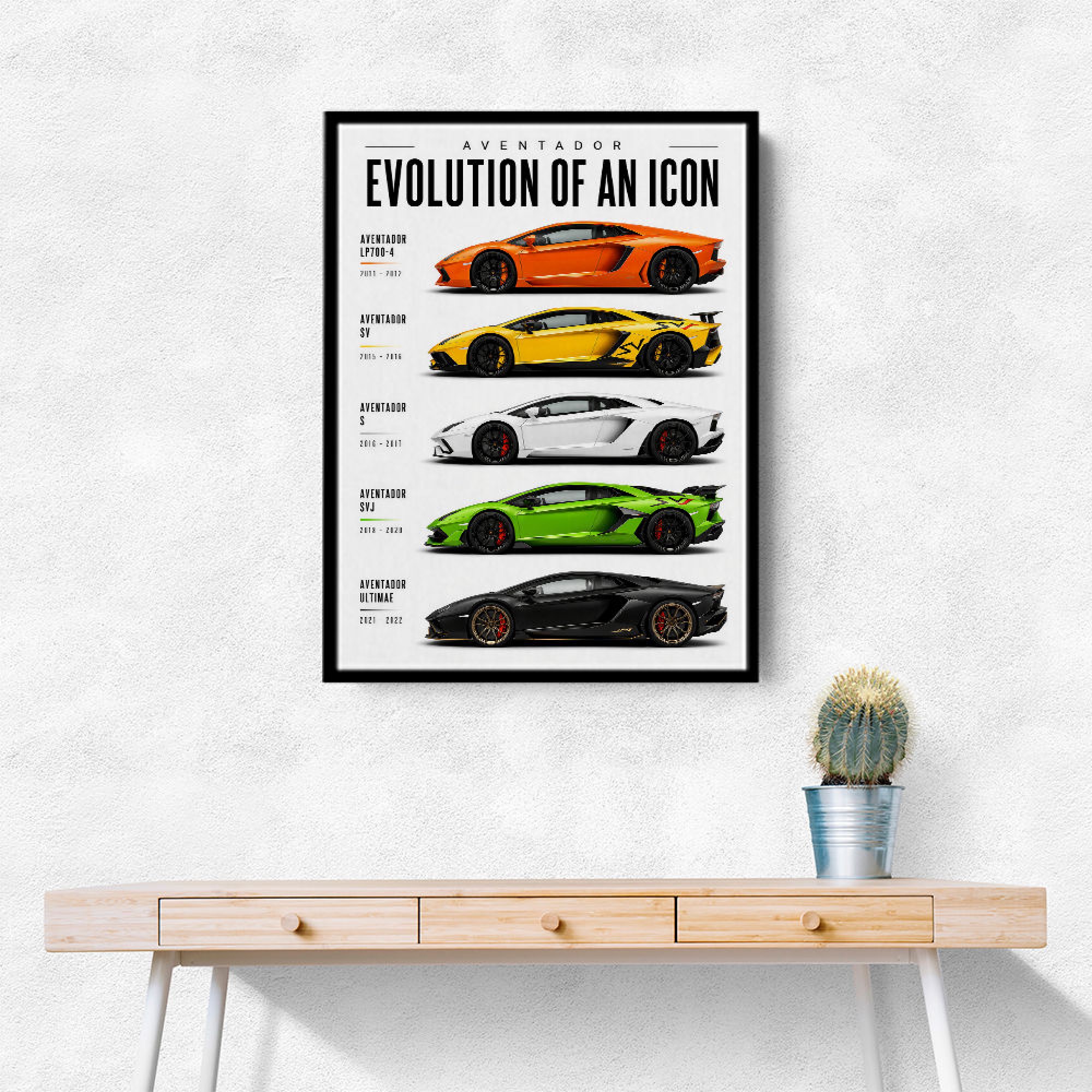 Lamborghini Aventador Evolution Wall Art | Supercar Print UAE