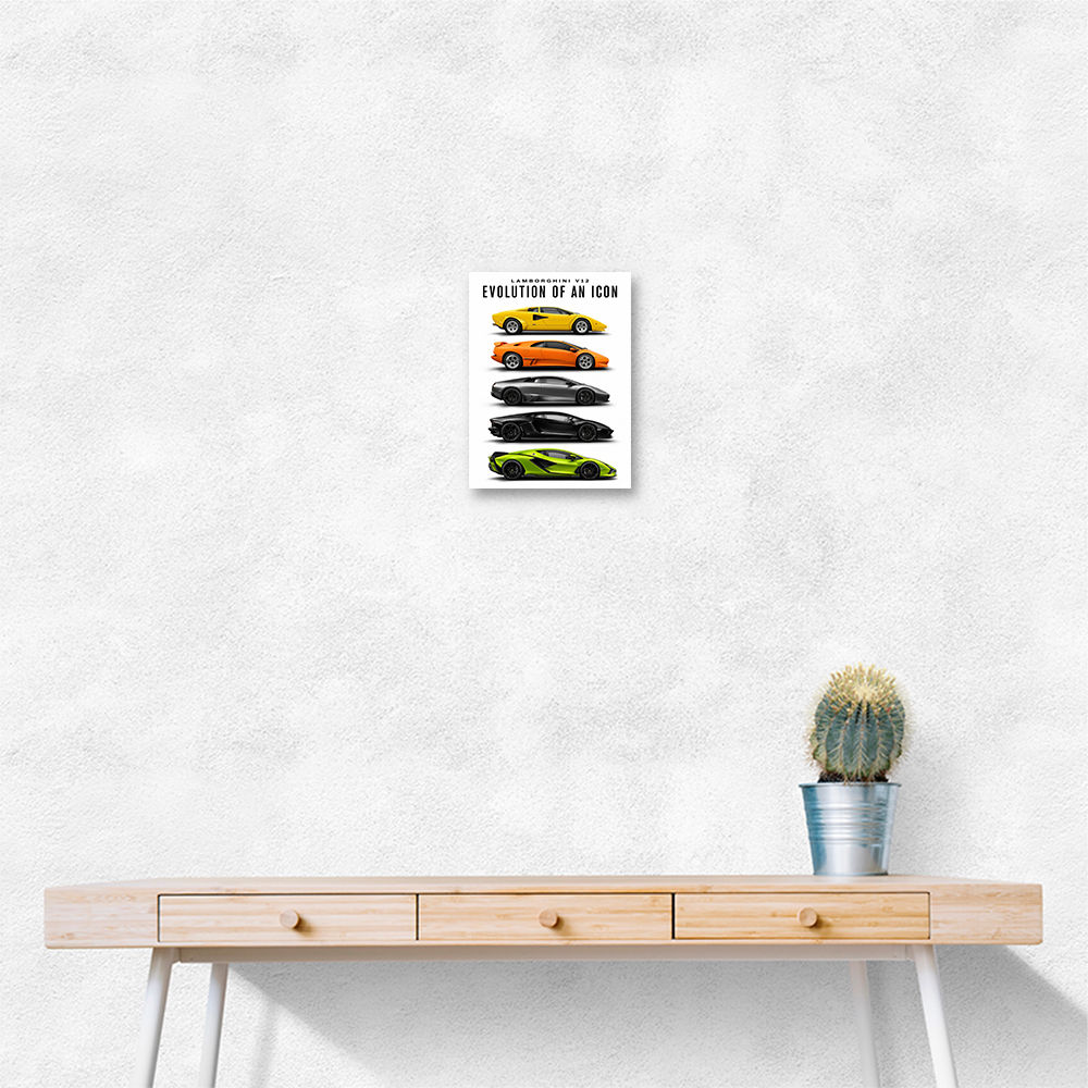 Lamborghini Evolution Lineup Modern Wall Art
