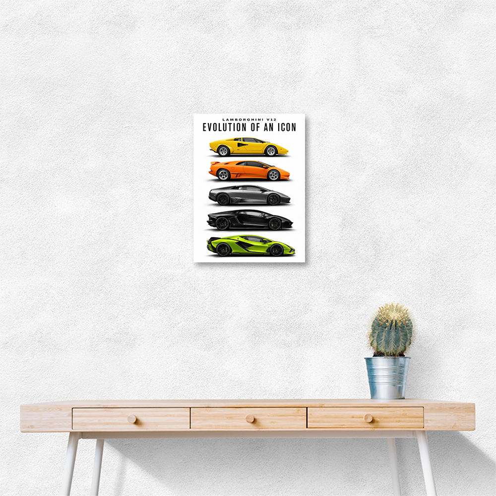 Lamborghini Evolution Lineup Modern Wall Art