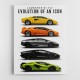 Lamborghini Evolution Lineup Modern Wall Art