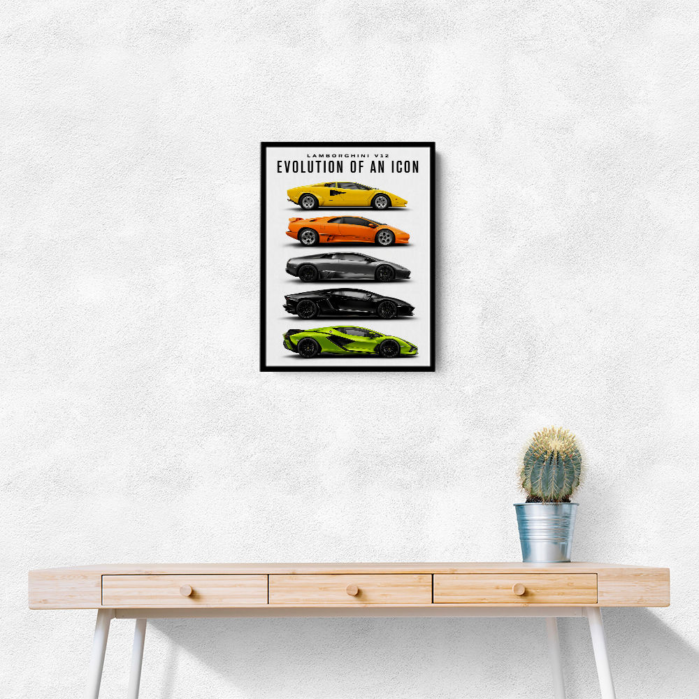 Lamborghini Evolution Lineup Modern Wall Art