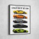 Lamborghini Evolution Lineup Modern Wall Art