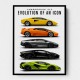 Lamborghini Evolution Lineup Modern Wall Art
