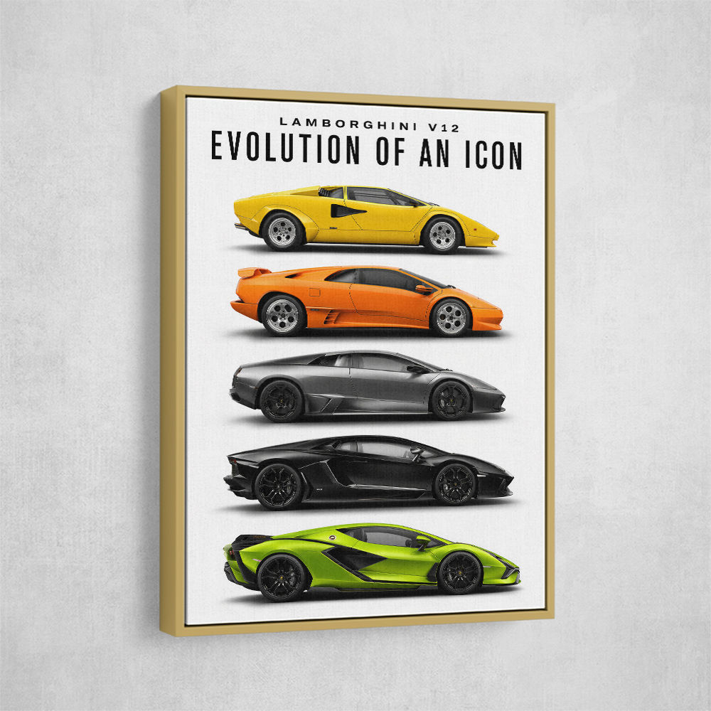 Lamborghini Evolution Lineup Modern Wall Art