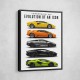 Lamborghini Evolution Lineup Modern Wall Art