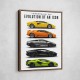 Lamborghini Evolution Lineup Modern Wall Art