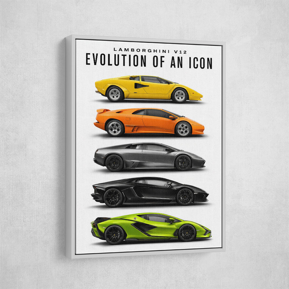 Lamborghini Evolution Lineup Modern Wall Art