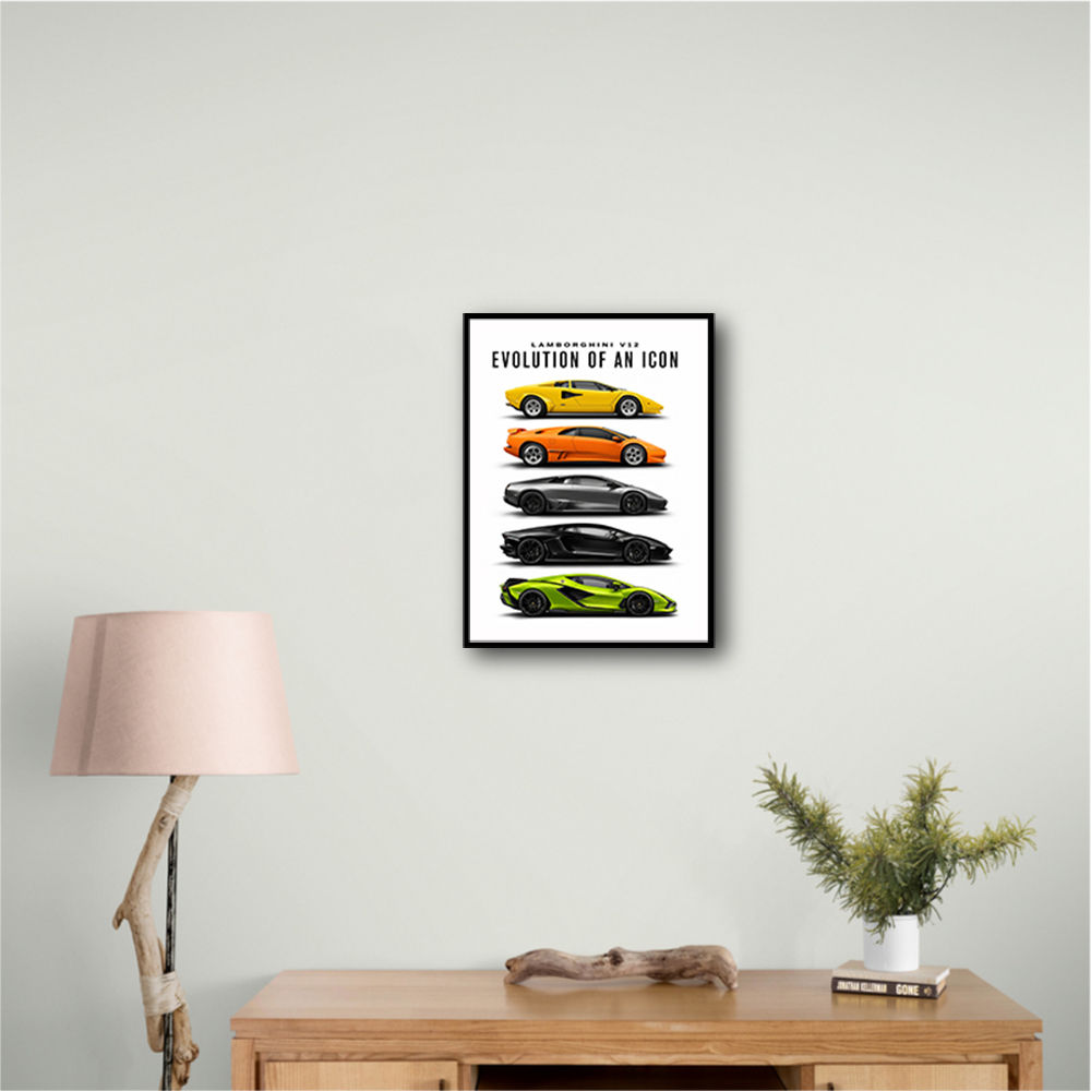 Lamborghini Evolution Lineup Modern Wall Art