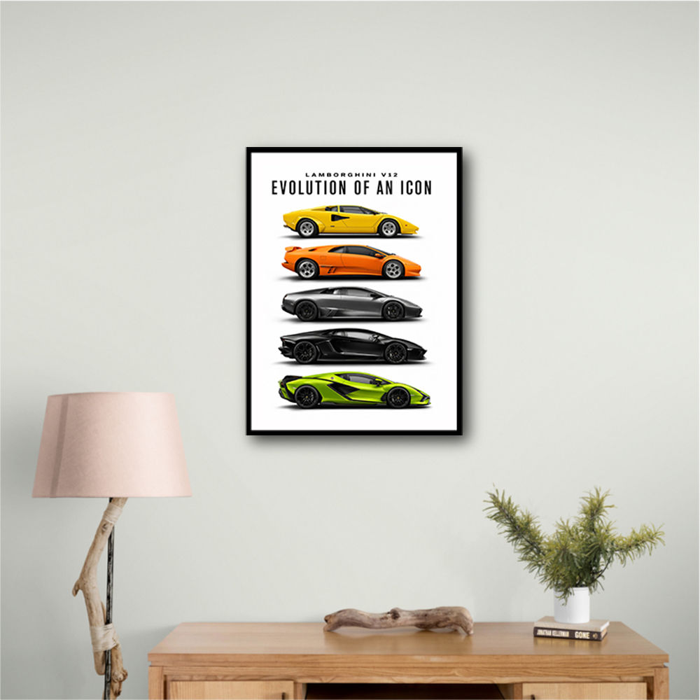Lamborghini Evolution Lineup Modern Wall Art
