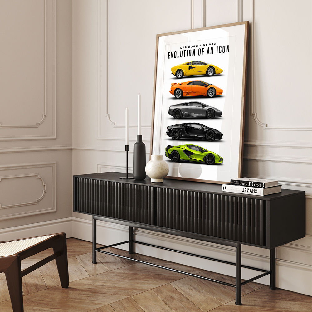 Lamborghini Evolution Lineup Modern Wall Art