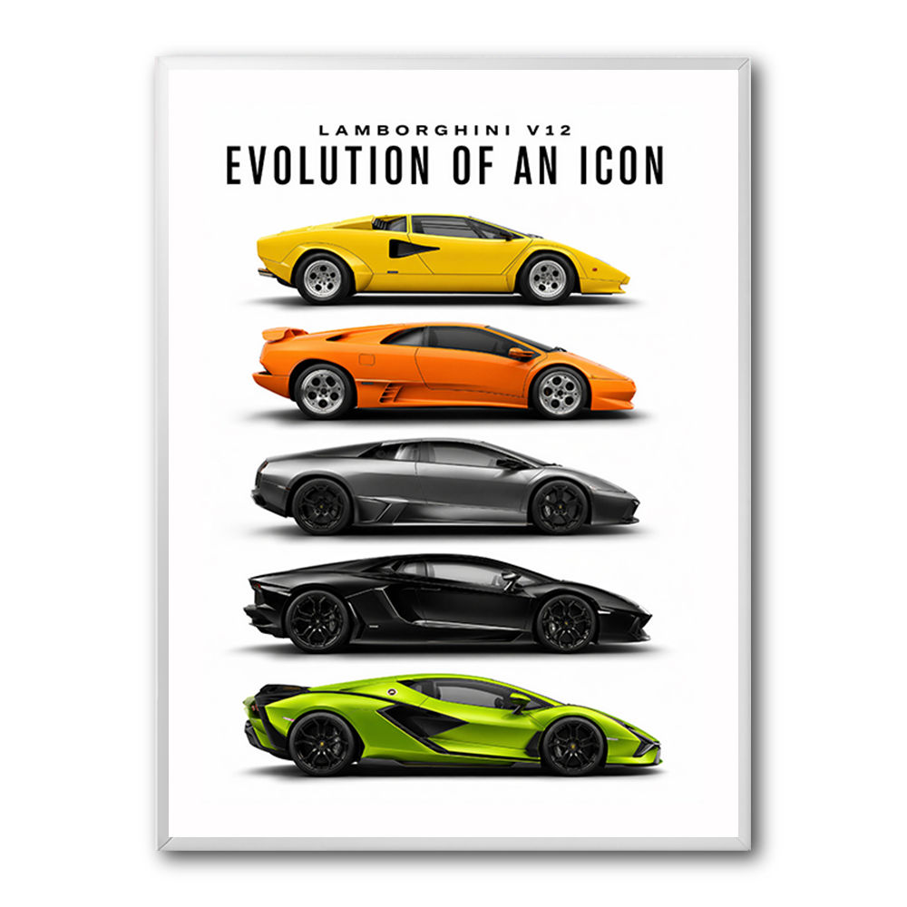 Lamborghini Evolution Lineup Modern Wall Art