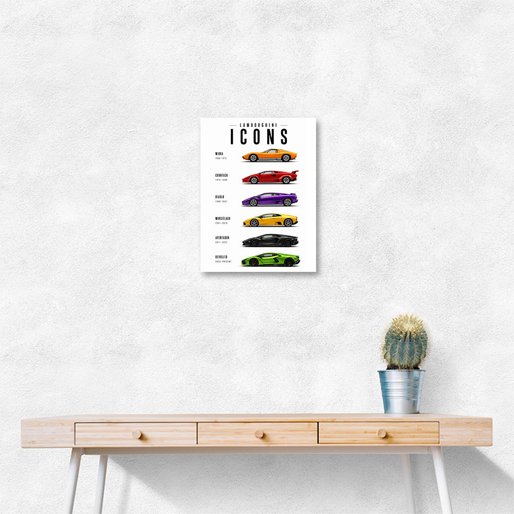Lamborghini Icons Classic Sports Cars Wall Art