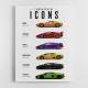 Lamborghini Icons Classic Sports Cars Wall Art