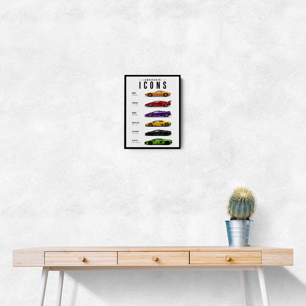Lamborghini Icons Classic Sports Cars Wall Art