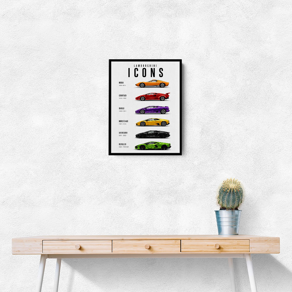 Lamborghini Icons Classic Sports Cars Wall Art