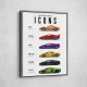 Lamborghini Icons Classic Sports Cars Wall Art