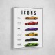 Lamborghini Icons Classic Sports Cars Wall Art