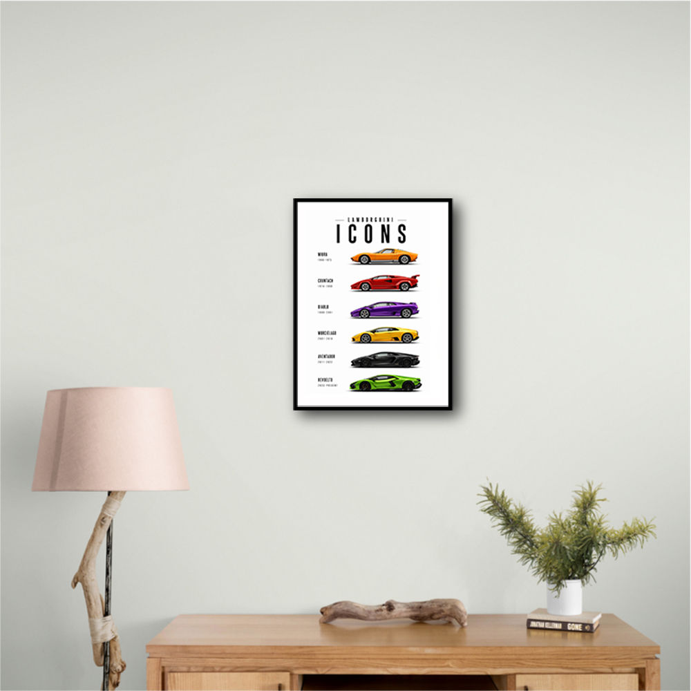Lamborghini Icons Classic Sports Cars Wall Art