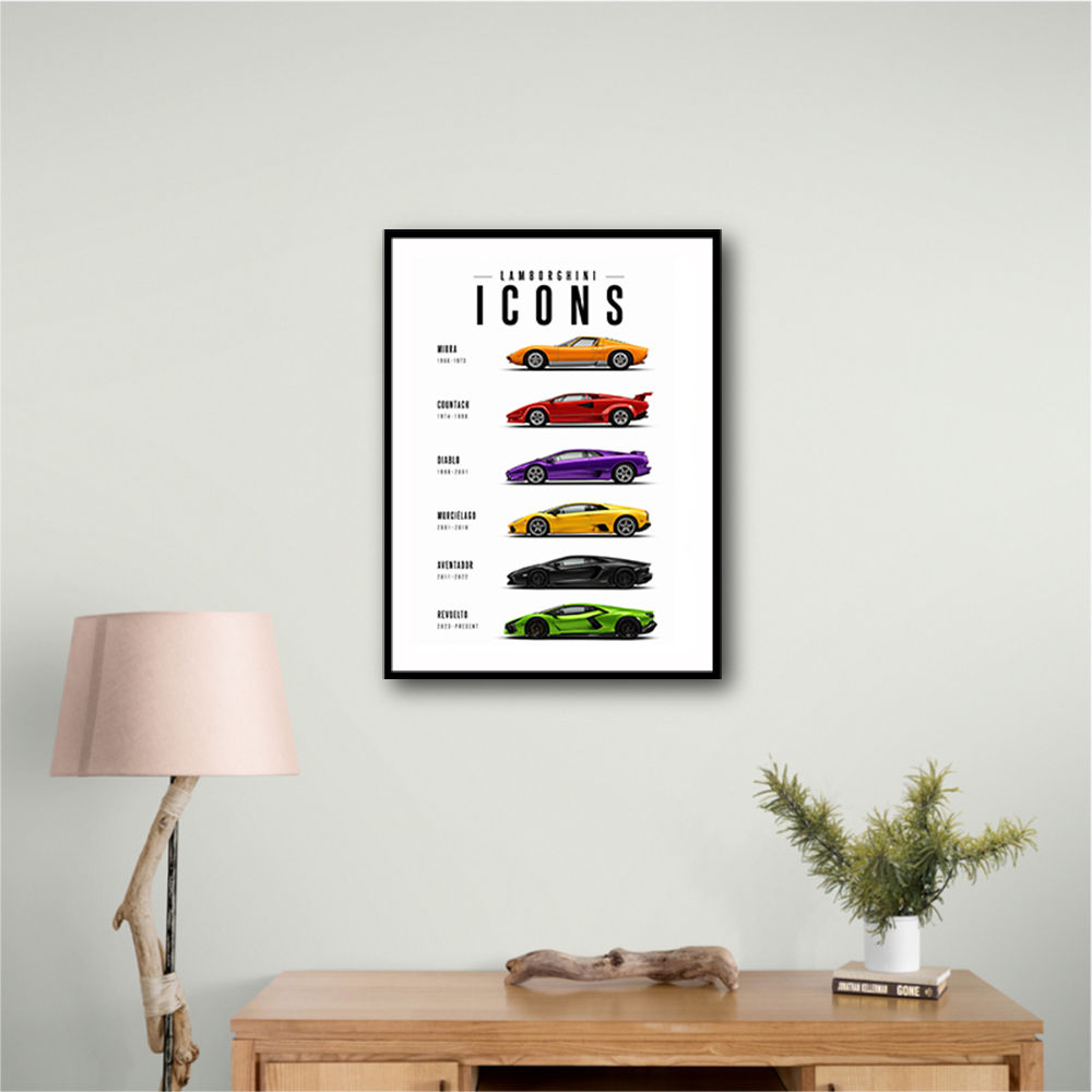 Lamborghini Icons Classic Sports Cars Wall Art
