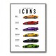 Lamborghini Icons Classic Sports Cars Wall Art