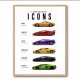 Lamborghini Icons Classic Sports Cars Wall Art