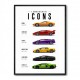 Lamborghini Icons Classic Sports Cars Wall Art