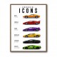 Lamborghini Icons Classic Sports Cars Wall Art