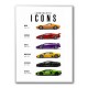 Lamborghini Icons Classic Sports Cars Wall Art