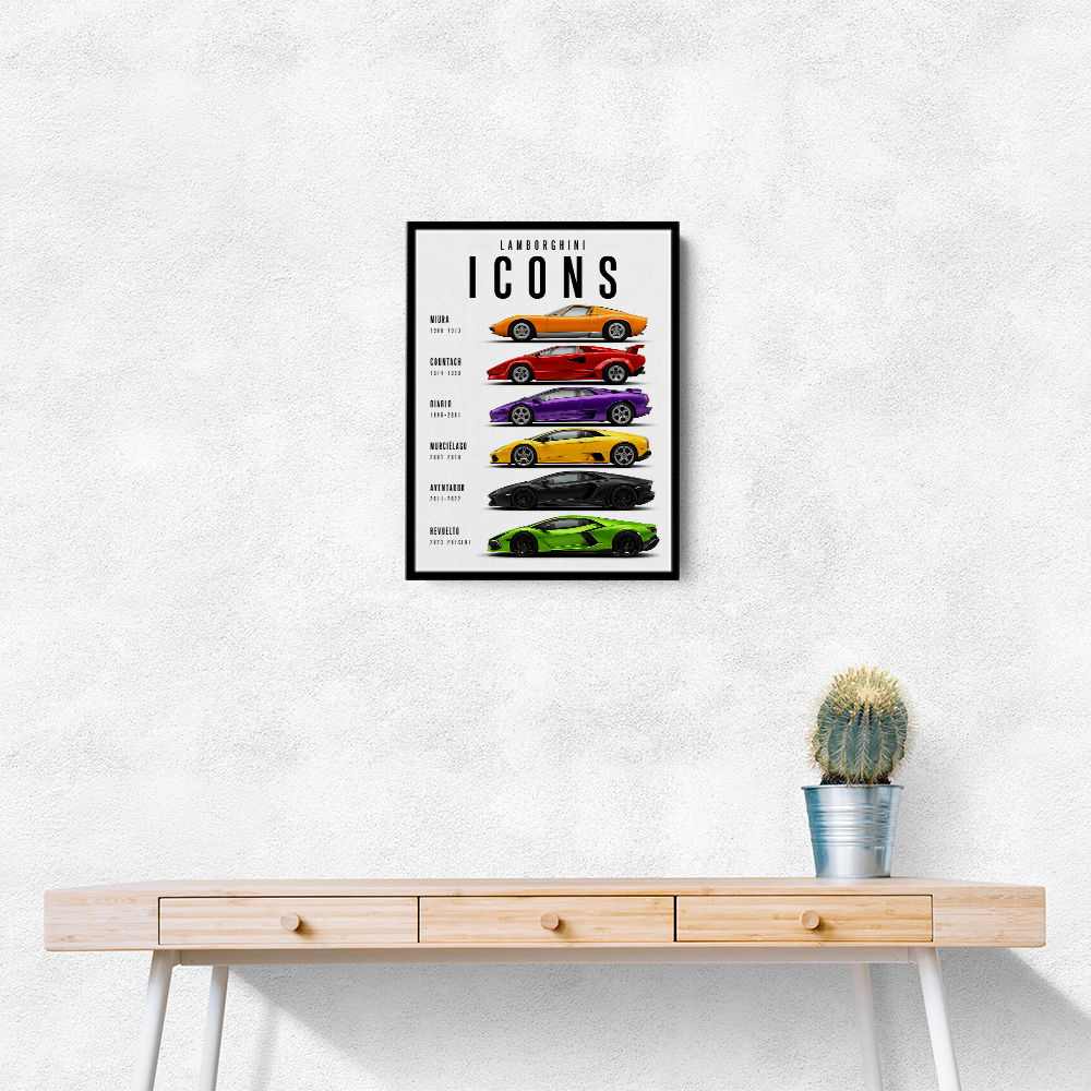 Lamborghini Icons Sports Cars Wall Art 2