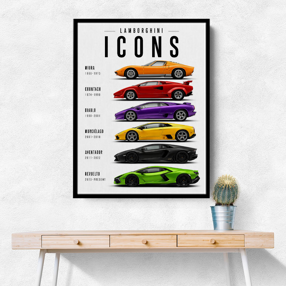 Lamborghini Icons Sports Cars Wall Art 2