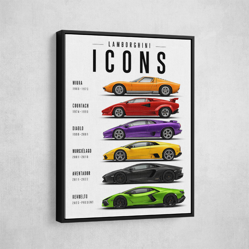 Lamborghini Icons Sports Cars Wall Art 2